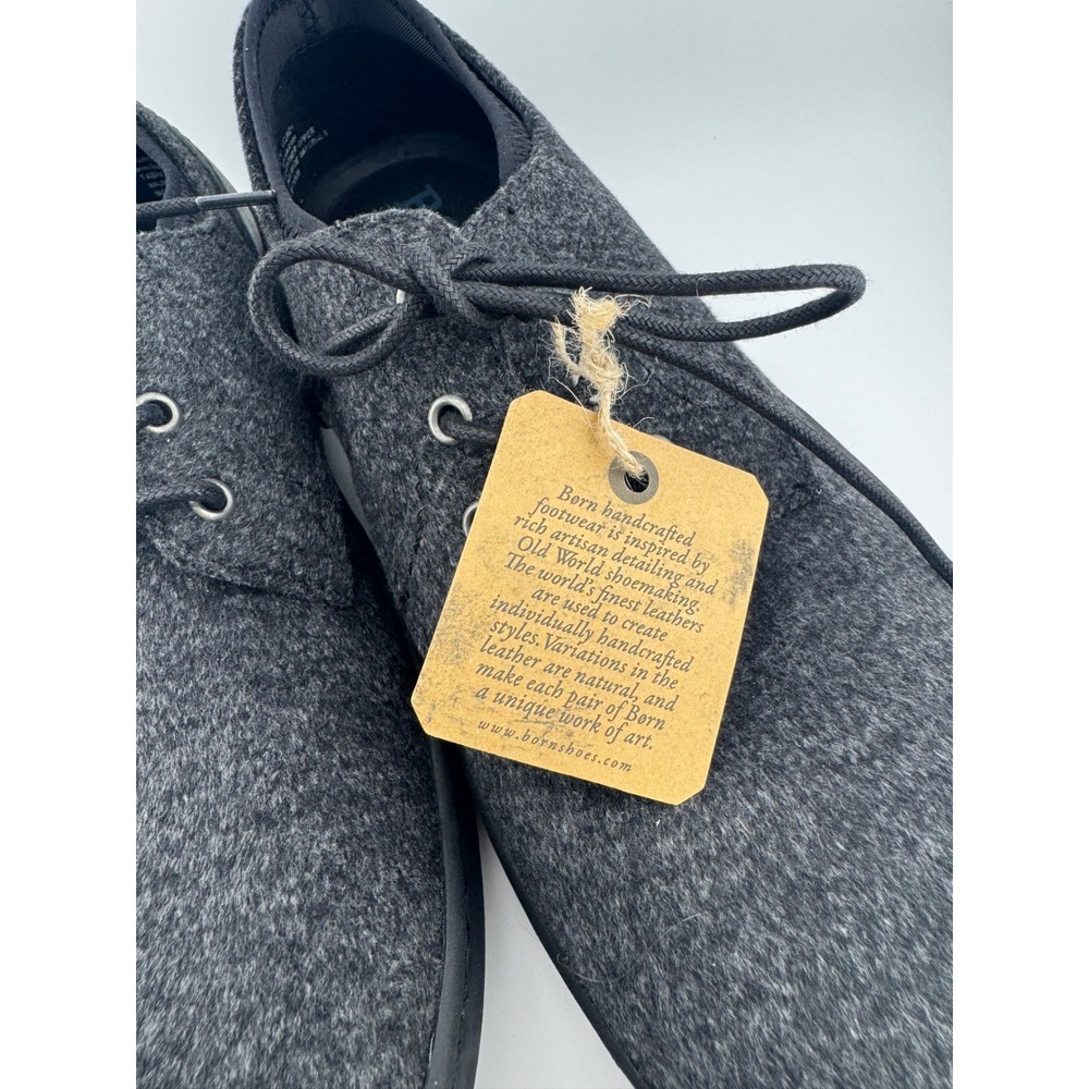 Born VC JH21 Mens Charcoal Grey Fabric Leather Lace Up Derby Shoes Size 9M NEW